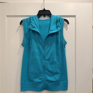 Sleeveless Blue Zip-Up Hoodie